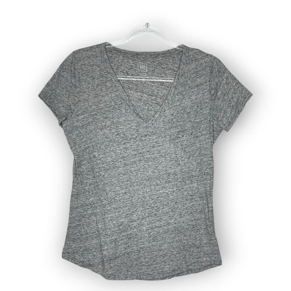 Gap GAP Gray Vintage Wash V-neck Tee Short Sleeve Shirt Top Women’s Size Small
